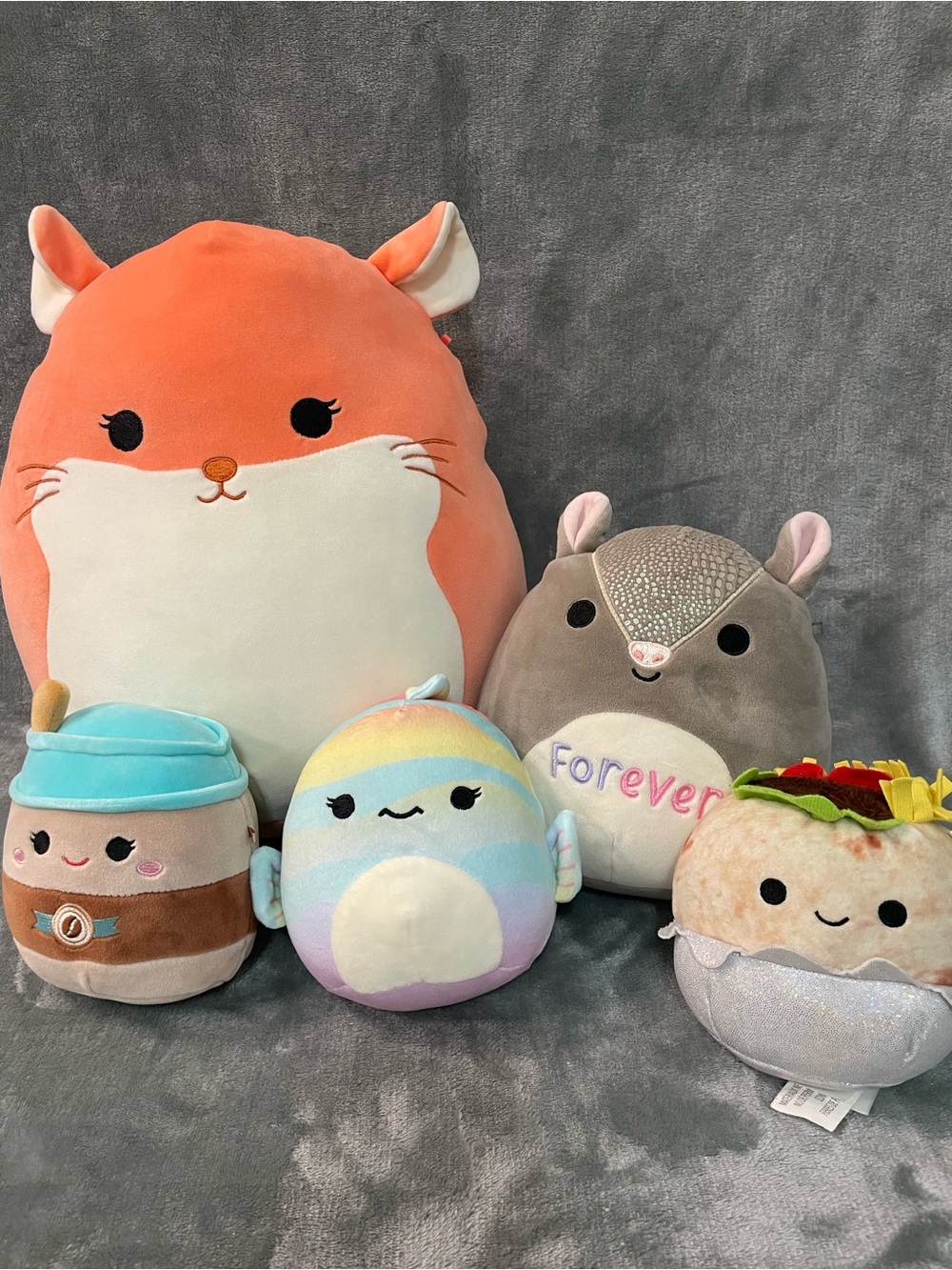 Squishmallows Plush Toy Bundle Set 5 Lot Animals Food